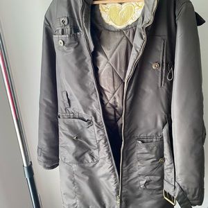 Brown winter belted jacket size S